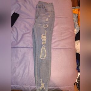 Light colored blue jeans